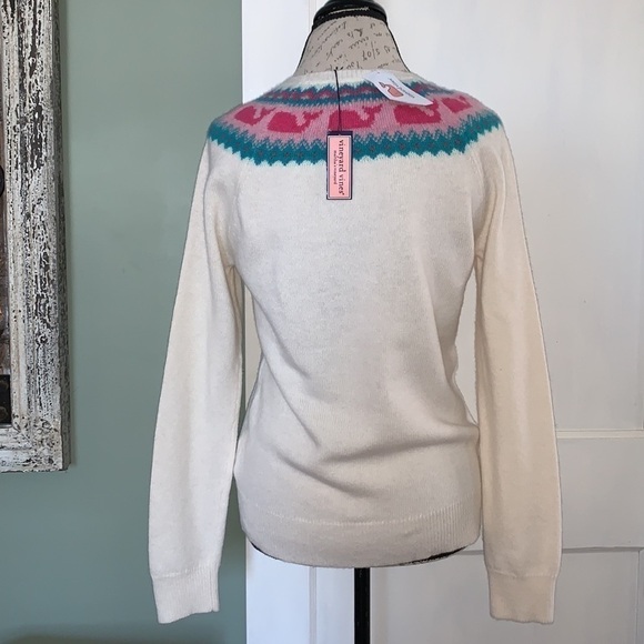 Vineyard vines Whaleisle Yoke Sweater - Marshmallow - Picture 4 of 13